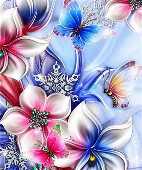 Butterfly Wflower Diy 5d Diamond Painting Kits Adults Rhinestone Gem