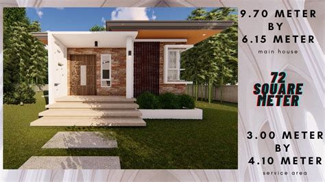 Small Bungalow House Design 72 Square Meter Youtube