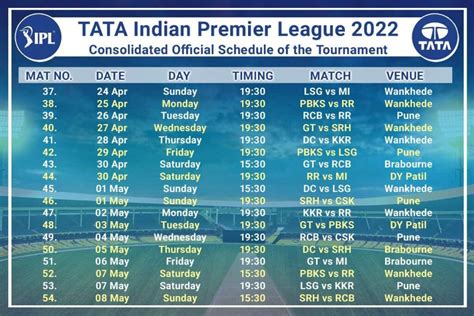 IPL Schedule PDF Iplt Com Time Table Points Table
