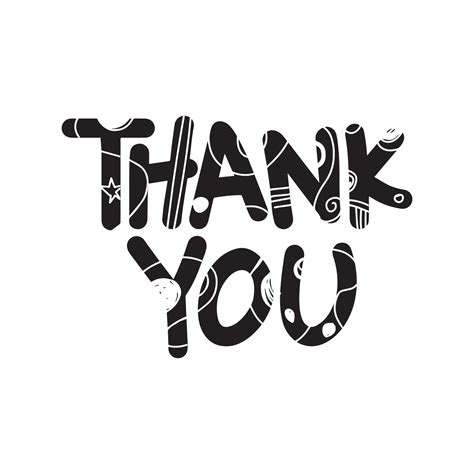Thank You Logo Ink Style Hand Drawn Decorative Vintage Trendy Style