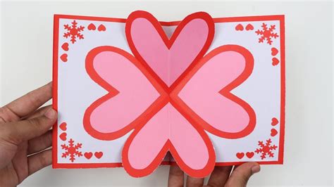 diy how to make lovely valentine pop up card handmade valentine s day pop up cards for him