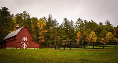 Free Images Tree Grass Field Meadow Morning Fall Barn Country