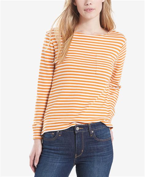 levi s® ada cotton striped t shirt womens long sleeve t shirts slp macy s fashion