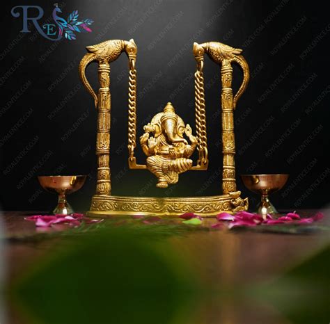 Handcrafted Brass Swing Ganesha Royal Entice