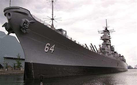 Battleships Water United States Navy Uss Wisconsin Bb 64 Ship