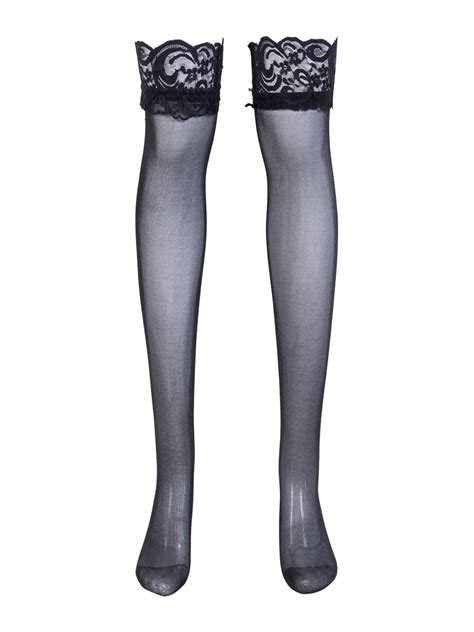 Women Beauty Sheer Mesh Lace Stay Up Hold Ups Pantyhose Long Thigh High Stocking Tights