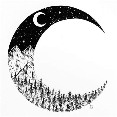 Aesthetic Easy Crescent Moon Drawing Best Tattoo Ideas