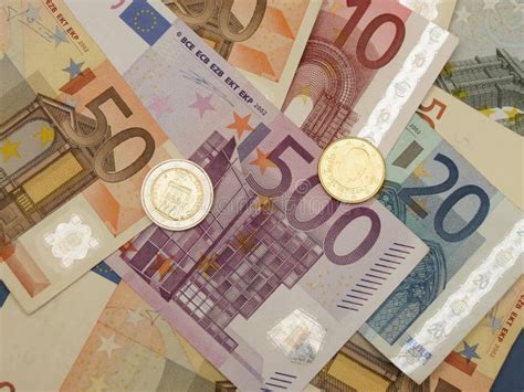 Euro Notes And Coins Stock Photo Image Of Euro Earn 79014124