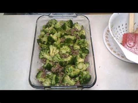 Beef & broccoli stuffing casserole. Broccoli and Ground Beef Casserole - YouTube