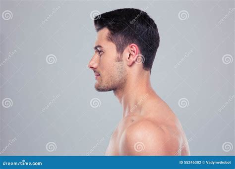 Side View Portrait Of A Handsome Man Stock Photo Image Of Serious