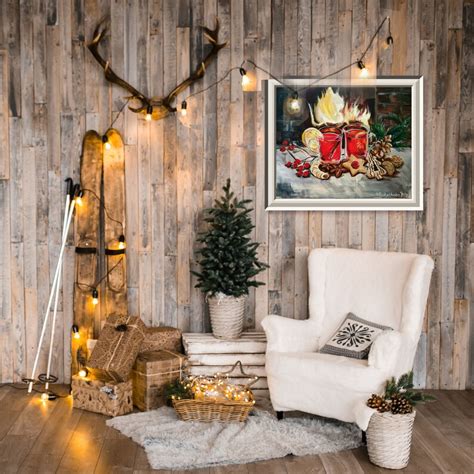 You can't go wrong with one of these diy gifts found on etsy! Cozy Fireplace Christmas Gift Dining Room Wall Art ...