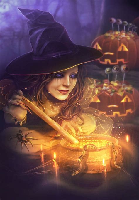 Sweet Halloween By Blavatskaya On Deviantart Fantasía De Bruja