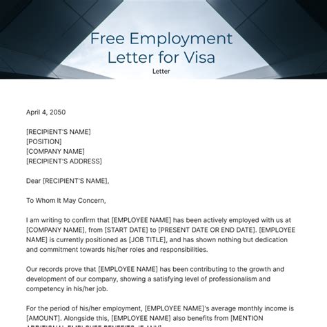 Free Employment Letter Templates And Examples Edit Online And Download
