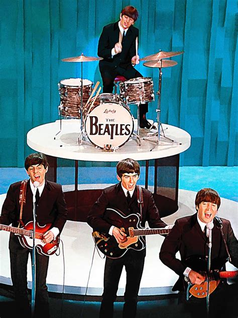 The Beatles Art Poster Ed Sullivan Show Beatles Print 60s Etsy