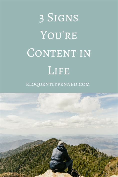 3 Signs Youre Content In Life Eloquently Penned