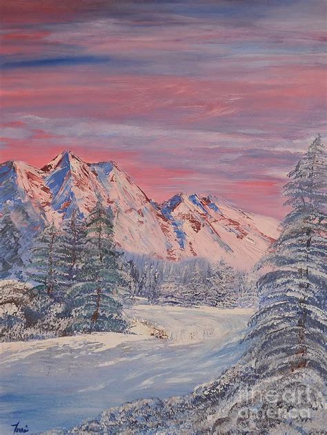 Snowy Mountains Painting By Terri Duncan Fine Art America