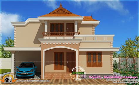 Simple double storied house elevation | Home Kerala Plans