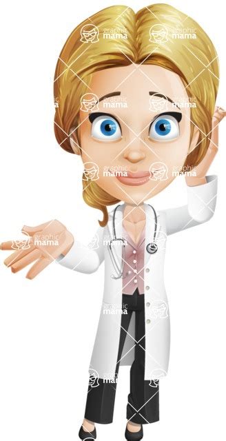 Blonde Female Doctor Cartoon Vector Character Aka Dana Physic Care