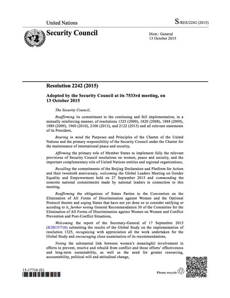 United Nations Security Council Resolutions United Nations Office Of The Special