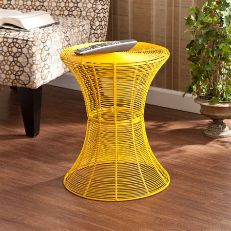Upton Home Kayden Indoor Outdoor Yellow Metal Accent Table