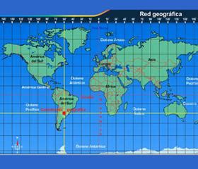 Red Magisterial Planisferio con coordenadas geográficas
