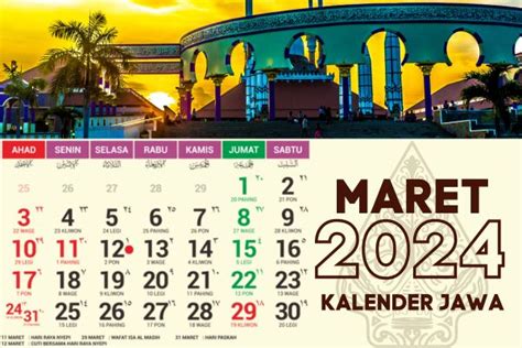 Kalender Jawa Maret 2024 Simak Pasaran Dan Neptu