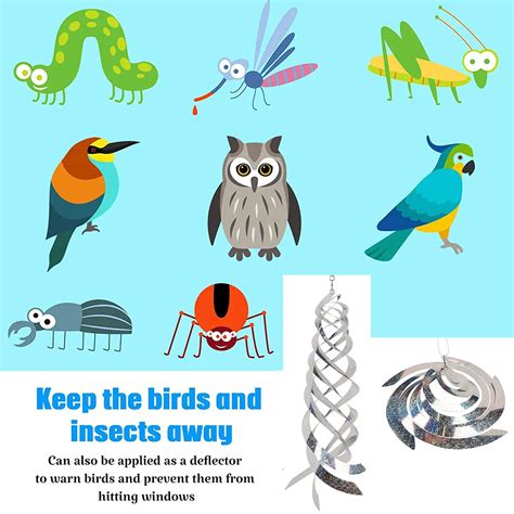 12 Pieces Reflective Bird Scarer Hanging Repellent Reflector Wind