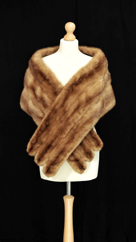 vintage pastel mink real fur stole wrap collar perfect etsy uk vintage fur stole fur