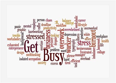 Word Cloud With Get Busy Concept Isolated On A White Background Stock
