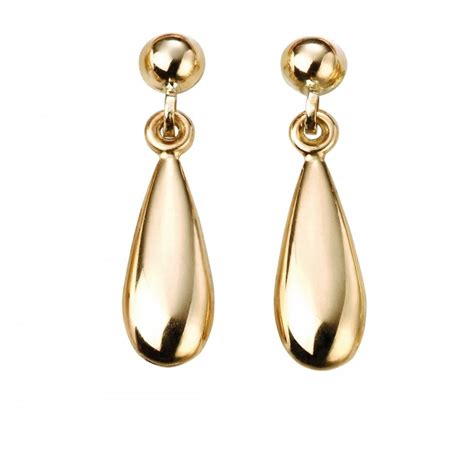 Elements Gold Ct Yellow Gold Lariat Matching Tear Drop Earrings Ge