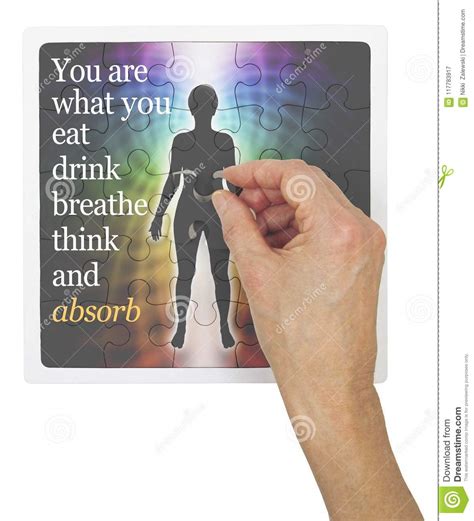 You Are What You Eat Drink Breathe Think And Absorb Jigsaw Stock