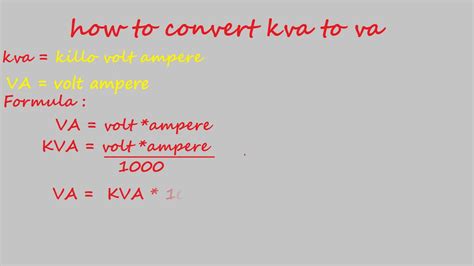 Convert 250 kva to amps with voltage of 500 v. how to convert kva to va - electrical calculation - YouTube
