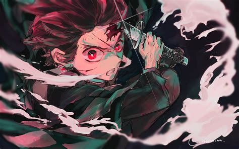 Demon Slayer Wallpaper Black And Red Anime Wallpaper Hd