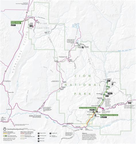 Road Map Zion National Park Wayne Baisey