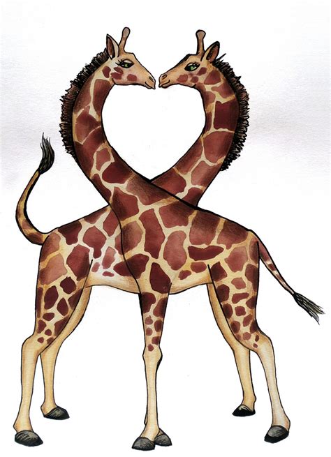 Free Images Love Heart Decoration Kiss Mammal Giraffe Drawing