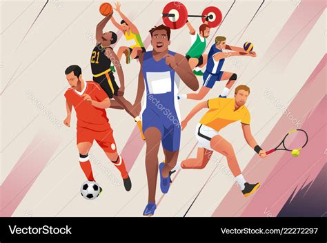 Athletes In Different Sports Poster Royalty Free Vector