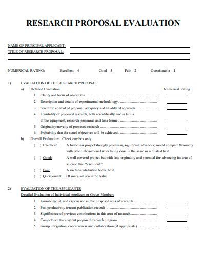 Free 50 Proposal Evaluation Samples In Pdf Ms Word