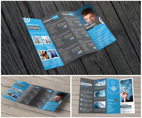 Three quad fold brochure mockup. 11x17 Quad-Fold Brochure Printing | Same Day Printing
