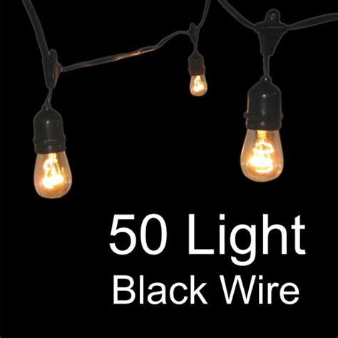 Globe String Lights With Suspensors 50 Light Commercial Grade Black