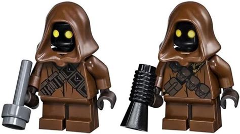 Lego Star Wars Set Of 2 Jawa Minifigures With Black Grey Gun From
