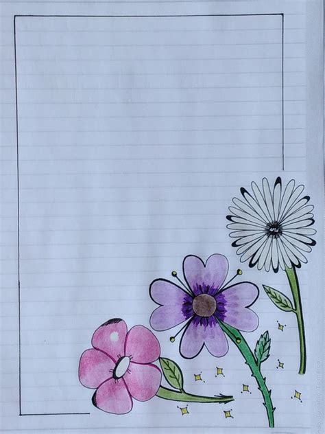 Carátula De Flores Flower Drawing Paper Art Design Book Art Diy