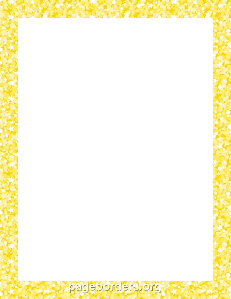Yellow Glitter Border Clip Art Page Border And Vector