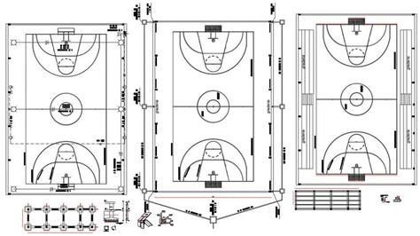 Basketball Court Sport Playground 2d View Plan In Autocad File Cadbull