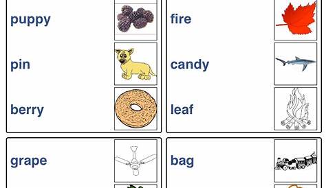 Matching Pictures With Words Worksheets / CVC words Matching - ESL
