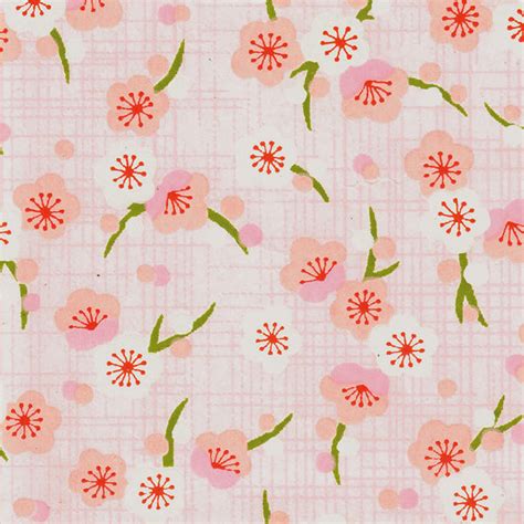 Papier Japonais Fleurs De Prunier Rétro Rose Pâle M797 Adeline Klam