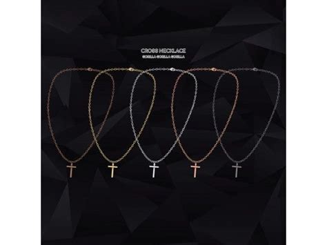 Cross Necklace By Gorillax3 Sims 4 Sims Cross Necklace