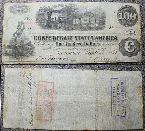 Unlike the contemporary confederate issues, the union notes were printed in smaller numbers with better specie backing. Confederate currency - 100 dollars, Richmond, VA - 1862 | US Paper Money