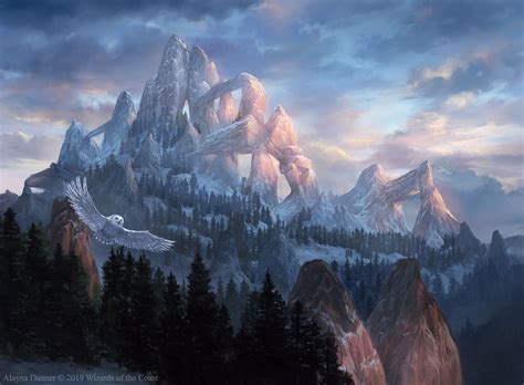 Snow Covered Mountain By Alayna Lemmer Danner Fantasy Art Landscapes