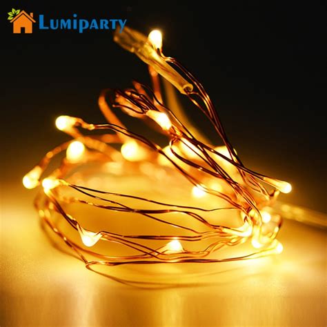 Lumiparty 2pcs Mini Led Copper Wire Fairy Lights Battery Operated Led