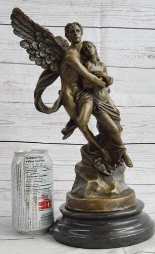 Art Deco Mythical Nude Eros Psyche Lost Wax Method Genuine Bronze Statue Art EBay